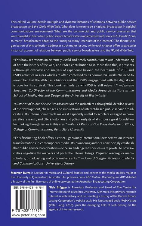 Produktbild: Histories of Public Service Broadcasters on the Web
