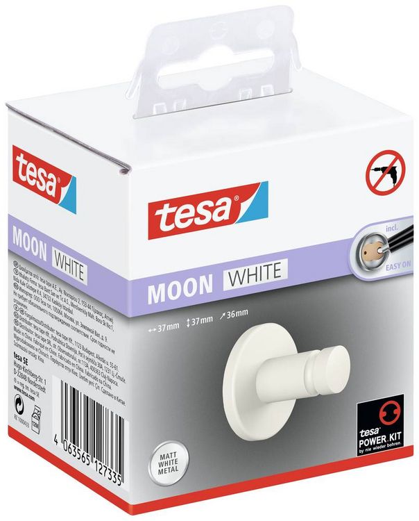 Produktbild: Tesa MOON WHITE Handtuchhaken Klebstoff Metall
