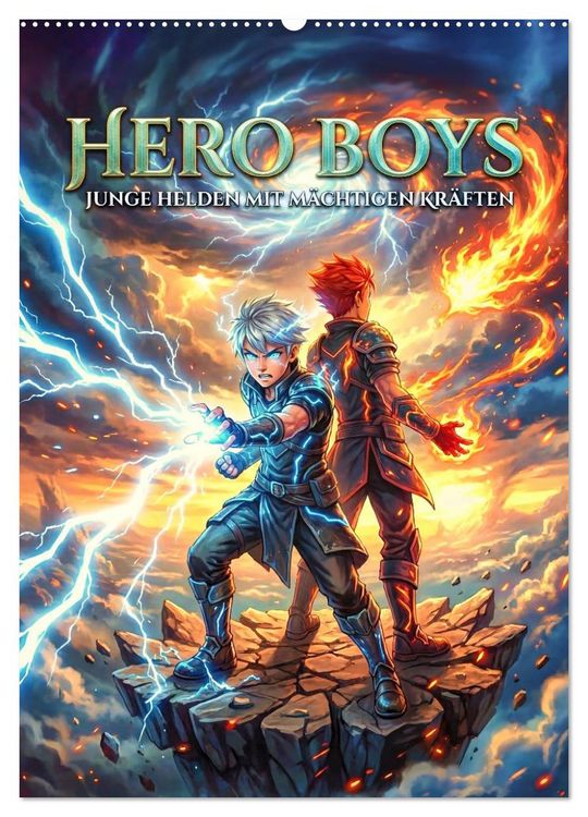 Produktbild: Hero Boys - Junge Helden mit m&auml;chtigen Kr&auml;ften (Wandkalender 2027 DIN A2 hoch), CALVENDO Monatskalender
