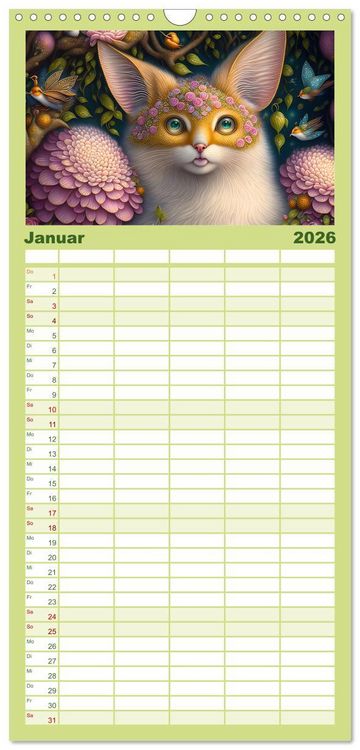 Produktbild: Familienplaner 2026 - M&auml;rchenhafte Wesen - Im Land der Fabeltiere mit 5 Spalten (Wandkalender, 21 x 45 cm) CALVENDO