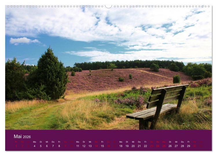 Produktbild: Die Heide bl&uuml;ht (hochwertiger Premium Wandkalender 2026 DIN A2 quer), Kunstdruck in Hochglanz