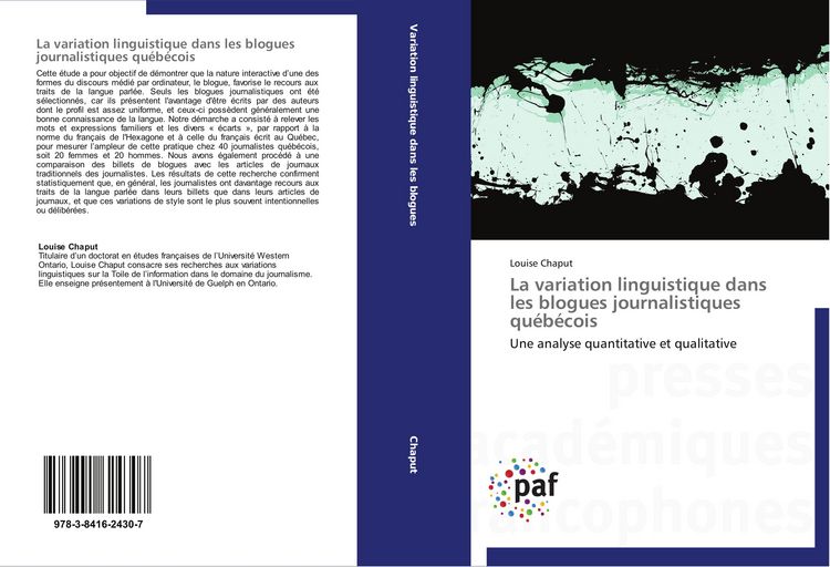 Produktbild: La variation linguistique dans les blogues journalistiques qu&eacute;b&eacute;cois
