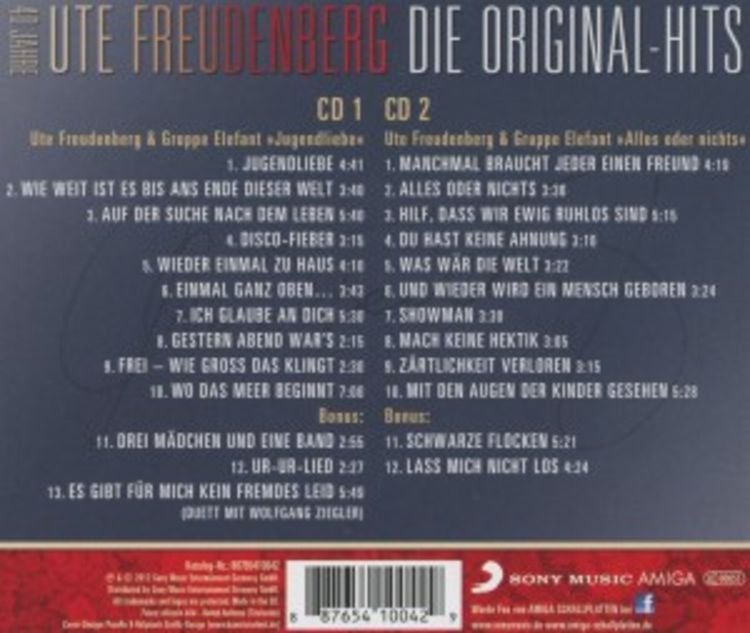 Produktbild: Die Original Hits-40 Jahre Ute Freudenberg
