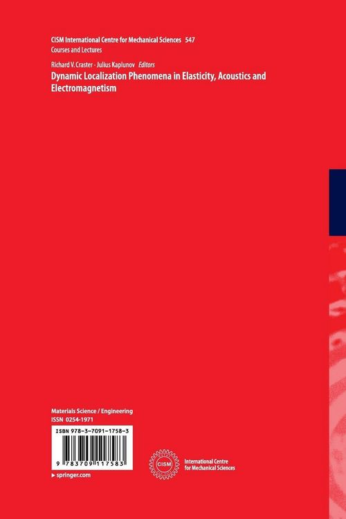 Produktbild: Dynamic Localization Phenomena in Elasticity, Acoustics and Electromagnetism