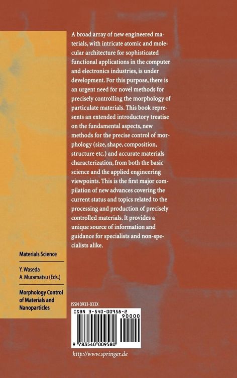 Produktbild: Morphology Control of Materials and Nanoparticles