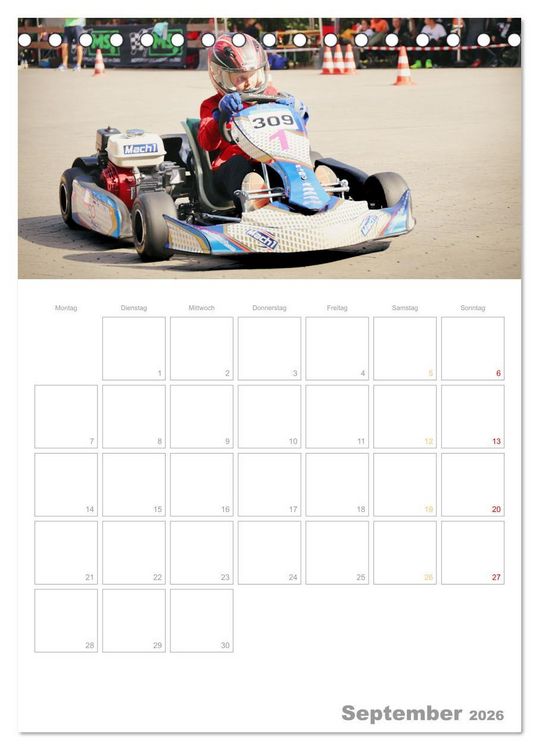 Produktbild: Slalomkart - Gas, Gas, Vollgas! 2026 (Tischkalender 2026 DIN A5 hoch), CALVENDO Monatskalender