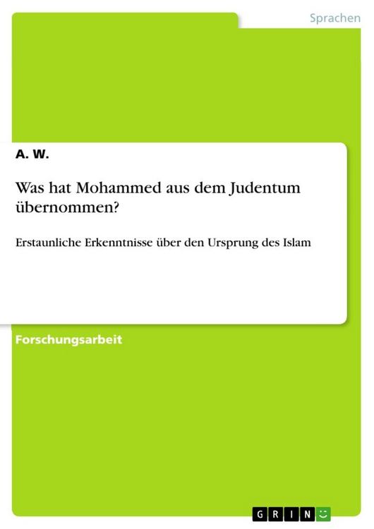 Produktbild: Was hat Mohammed aus dem Judentum &uuml;bernommen?