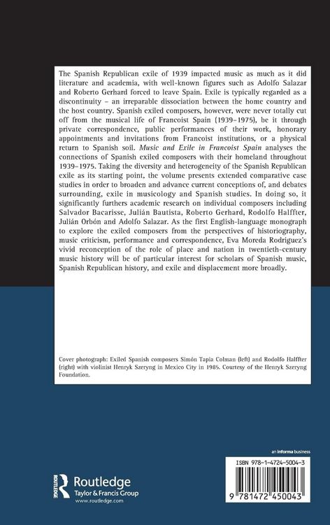Produktbild: Music and Exile in Francoist Spain