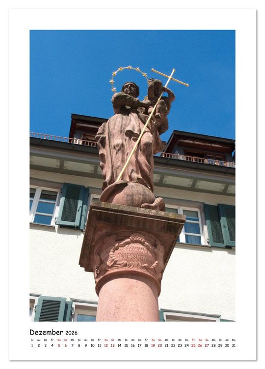 Produktbild: Wangen im Allg&auml;u und seine sch&ouml;nen Brunnen (hochwertiger Premium Wandkalender 2026 DIN A2 hoch), Kunstdruck in Hochglanz