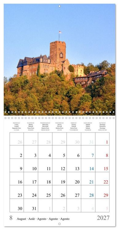 Produktbild: Castles and Palaces in the Middle Rhine Valley (Wall Calendar 2027 12 &times; 12 Inch) CALVENDO 12 Month Wall Calendar