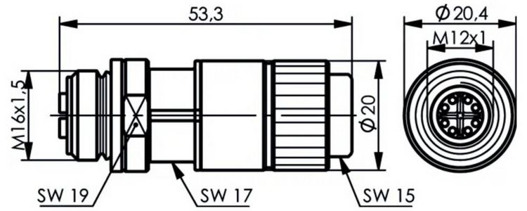 Produktbild: Teleg&auml;rtner 100007546 Sensor-/Aktor-Steckverbinder 1St.