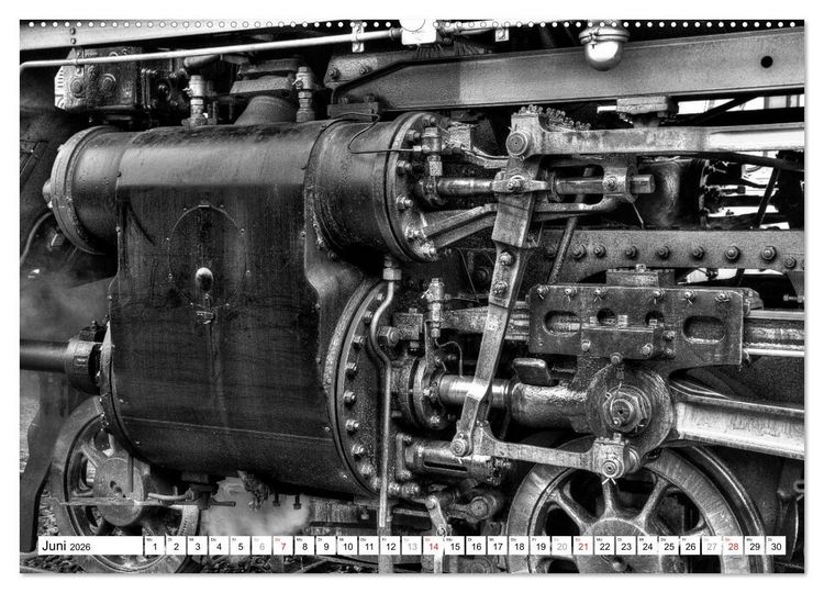 Produktbild: Unter Dampf - Eisenbahnromantik in schwarz-wei&szlig; (Wandkalender 2026 DIN A2 quer), CALVENDO Monatskalender