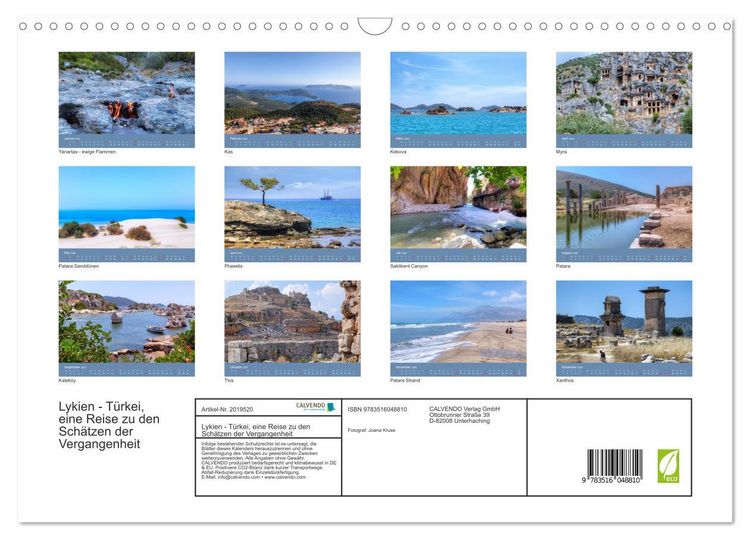 Produktbild: Lykien - T&uuml;rkei, eine Reise zu den Sch&auml;tzen der Vergangenheit (Wandkalender 2026 DIN A3 quer), CALVENDO Monatskalender