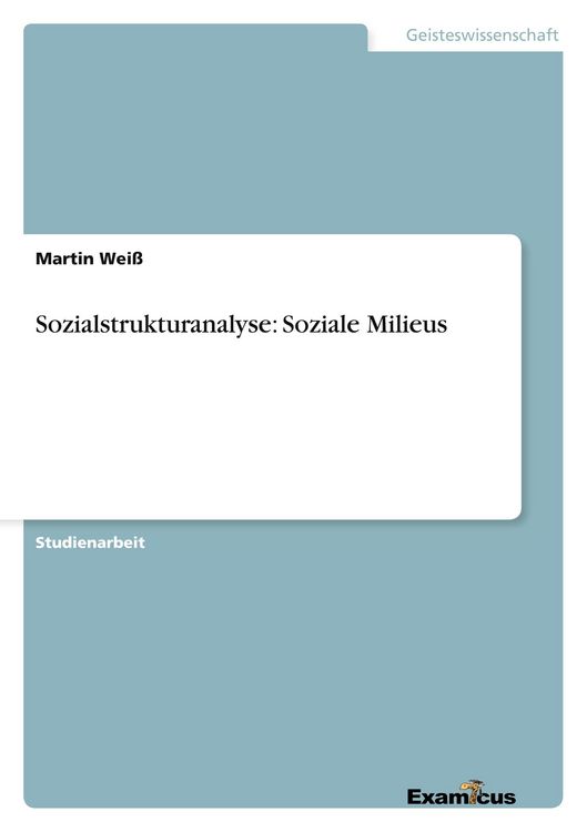 Produktbild: Sozialstrukturanalyse: Soziale Milieus