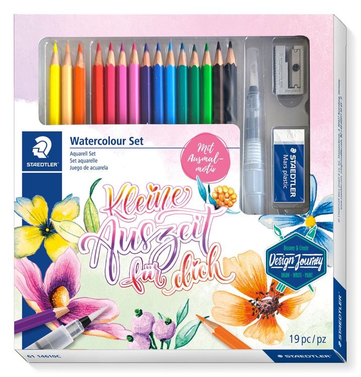 Produktbild: STAEDTLER Gemischtes Aquarell meTime Set, wasservermalbarer Farbstifte, 19er Set