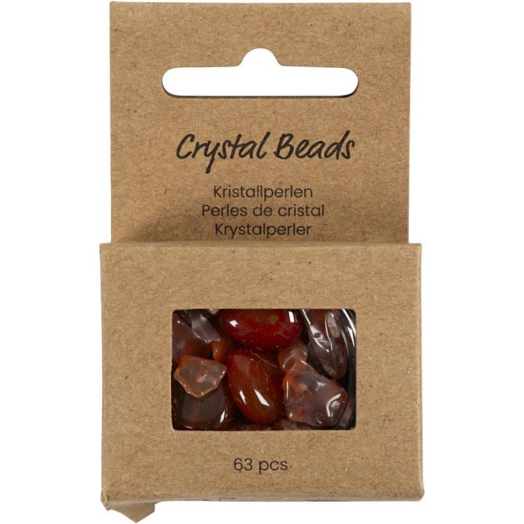 Produktbild: Creativ Company Kristallperlen, Aventurin-Quarz, Gr&ouml;&szlig;e 7-12 mm, Lochgr&ouml;&szlig;e 1 mm, Korallen, 63 Stk