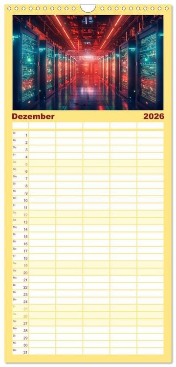 Produktbild: Familienplaner 2026 - Visuelle Reise in die digitale Welt mit 5 Spalten (Wandkalender, 21 x 45 cm) CALVENDO