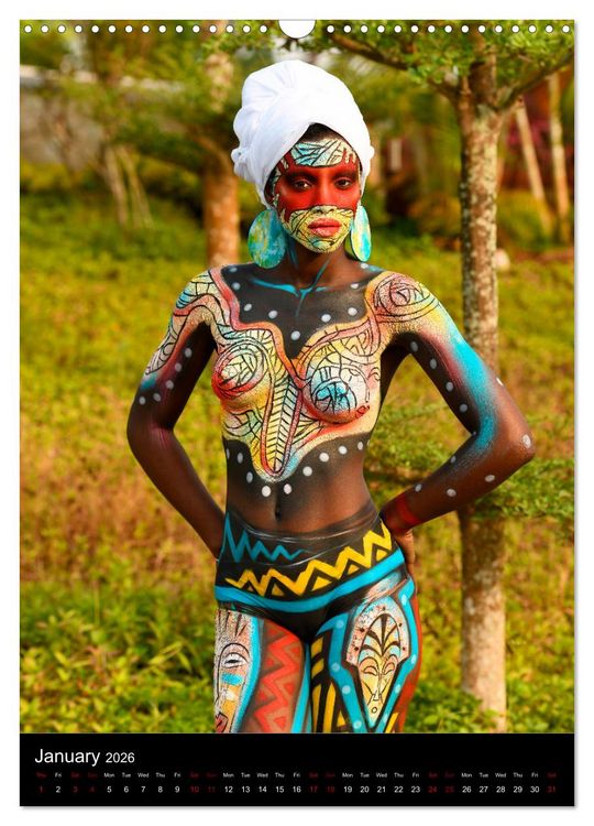 Produktbild: Equatorial Guinea Bodypainting Festival (Wall Calendar 2026 DIN A3 portrait), CALVENDO 12 Month Wall Calendar