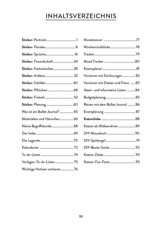 Produktbild: Bullet Journal Stickerbuch &ndash; Katzenliebe