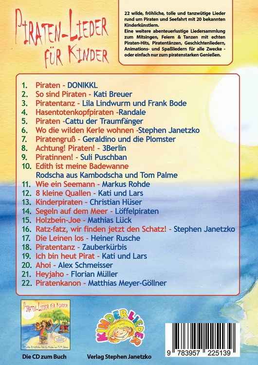Produktbild: Piraten-Lieder f&uuml;r Kinder (Vol. 2) - 22 wilde und fr&ouml;hliche Hits f&uuml;r Kinder von 3-9 Jahren mit tollen neuen Hits und 20 bekannten Kinderlieder-Stars