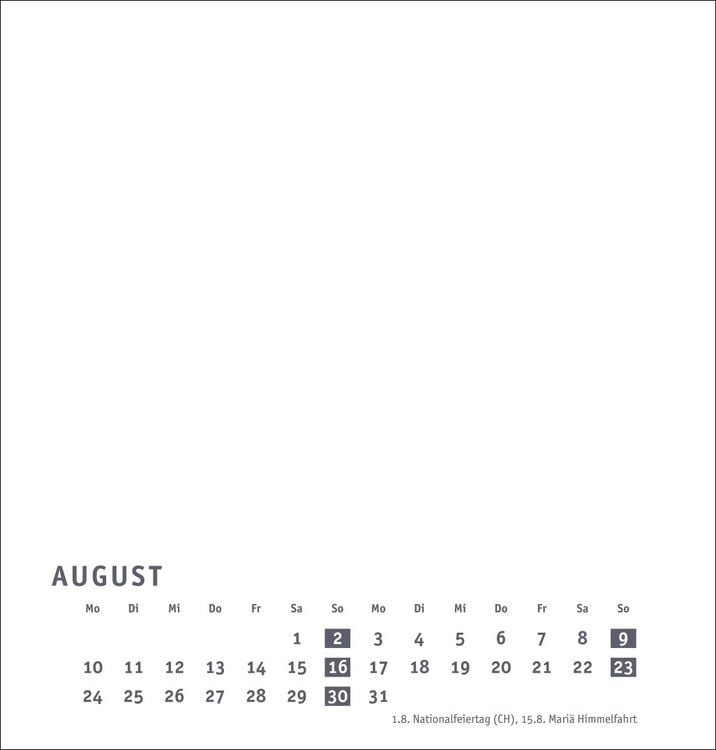 Produktbild: Premium-Bastelkalender weiß mittel 2026