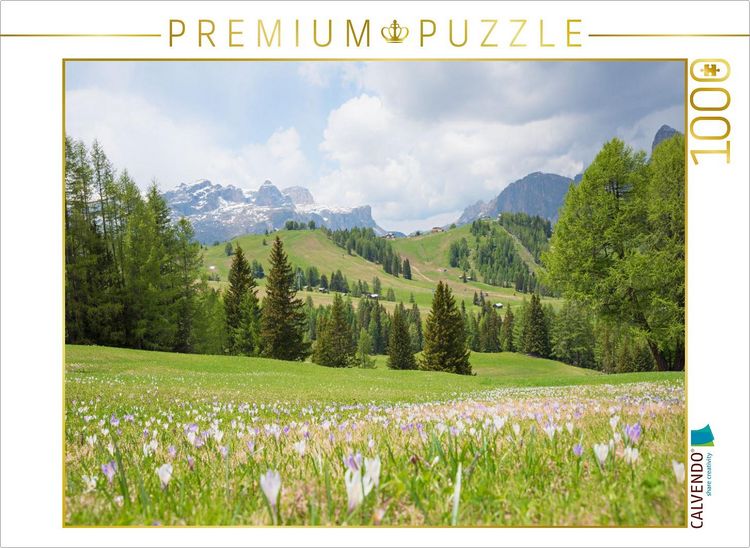 Produktbild: CALVENDO Puzzle Krokuswiese am Piz Sorega | 1000 Teile Lege-Gr&ouml;&szlig;e 64x48cm Foto-Puzzle f&uuml;r gl&uuml;ckliche Stunden