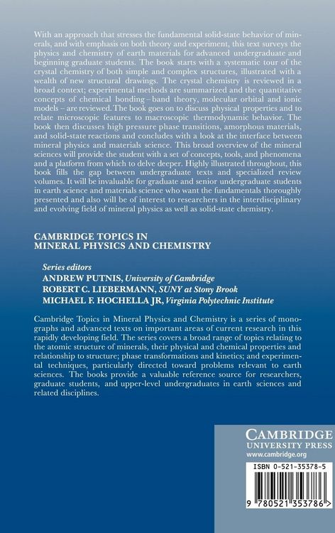Produktbild: Physics and Chemistry of Earth Materials