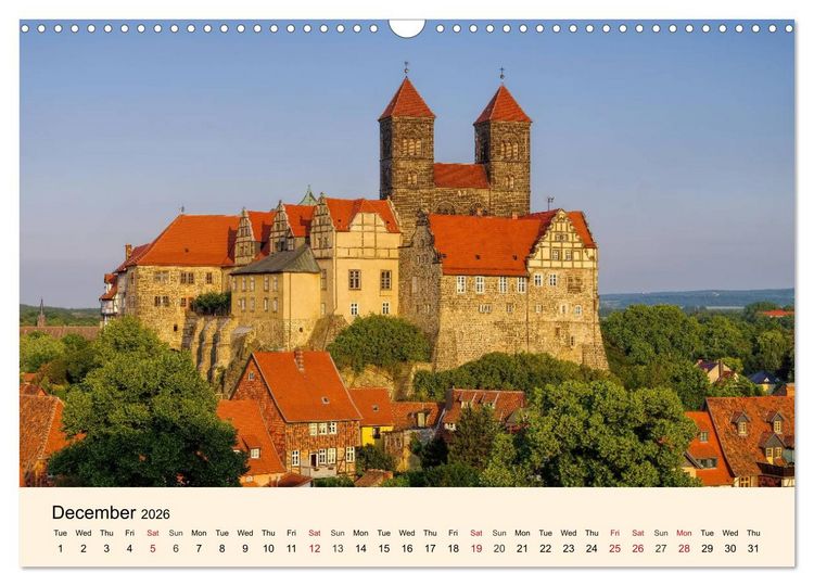 Produktbild: Quedlinburg - World Heritage Site in the Harz Mountains (Wall Calendar 2026 DIN A3 landscape), CALVENDO 12 Month Wall Calendar