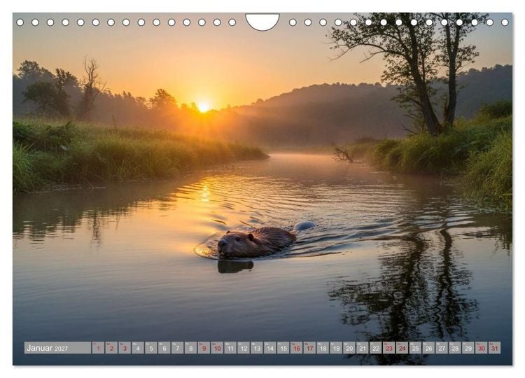 Produktbild: Biberwelt (Wandkalender 2027 DIN A4 quer), CALVENDO Monatskalender