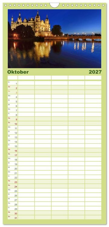 Produktbild: Familienplaner 2027 - Schwerin - Welterbe mit 5 Spalten (Wandkalender, 21 x 45 cm) CALVENDO