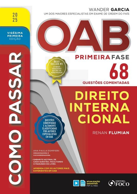 Produktbild: Como passar OAB primeira fase - 68 quest&otilde;es comentadas - Direito internacional