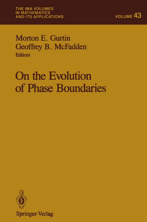 Produktbild: On the Evolution of Phase Boundaries