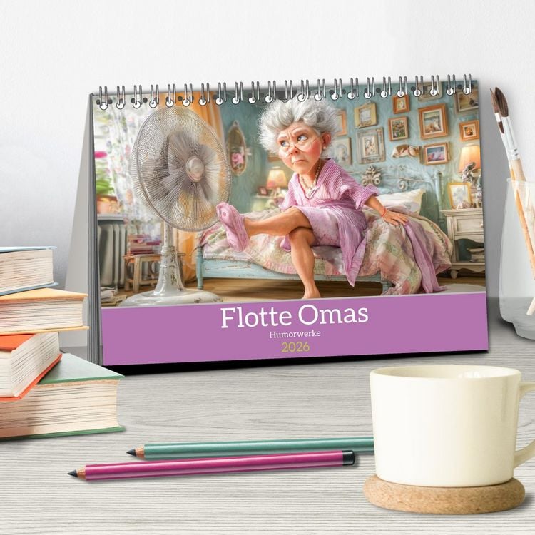 Produktbild: Flotte Omas - Humorwerke (Tischkalender 2026 DIN A5 quer), CALVENDO Monatskalender