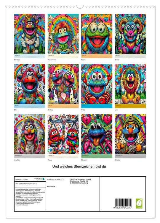 Produktbild: Und welches Sternzeichen bist du (hochwertiger Premium Wandkalender 2027 DIN A2 hoch), Kunstdruck in Hochglanz