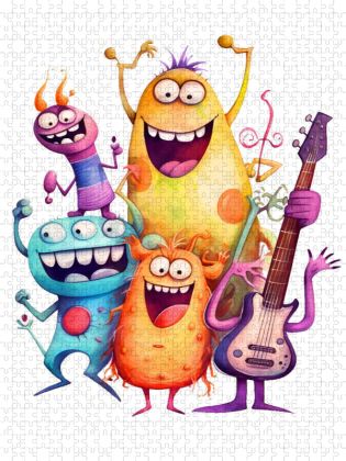 Produktbild: CALVENDO Puzzle Monsterkapelle spielt auf | 1000 Teile Lege-Gr&ouml;&szlig;e 64x48cm Foto-Puzzle f&uuml;r gl&uuml;ckliche Stunden