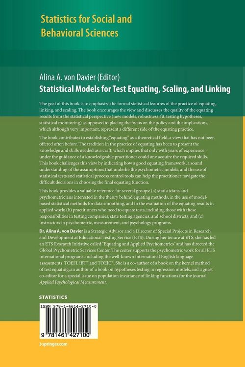 Produktbild: Statistical Models for Test Equating, Scaling, and Linking