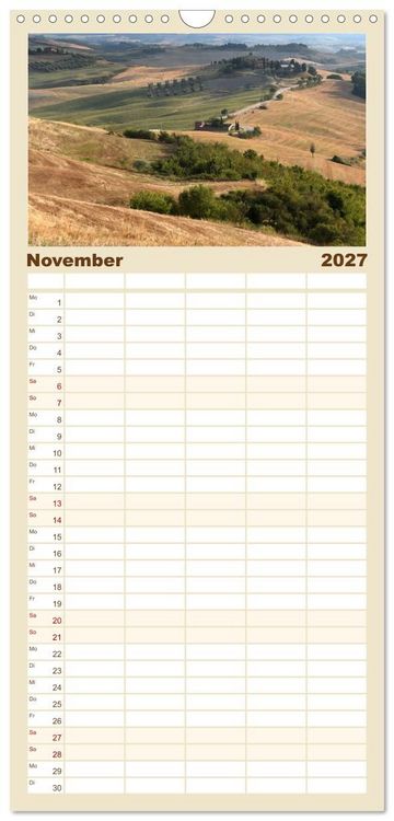 Produktbild: Familienplaner 2027 - Crete Senesi - Highlights einer einzigartigen Region mit 5 Spalten (Wandkalender, 21 x 45 cm) CALVENDO