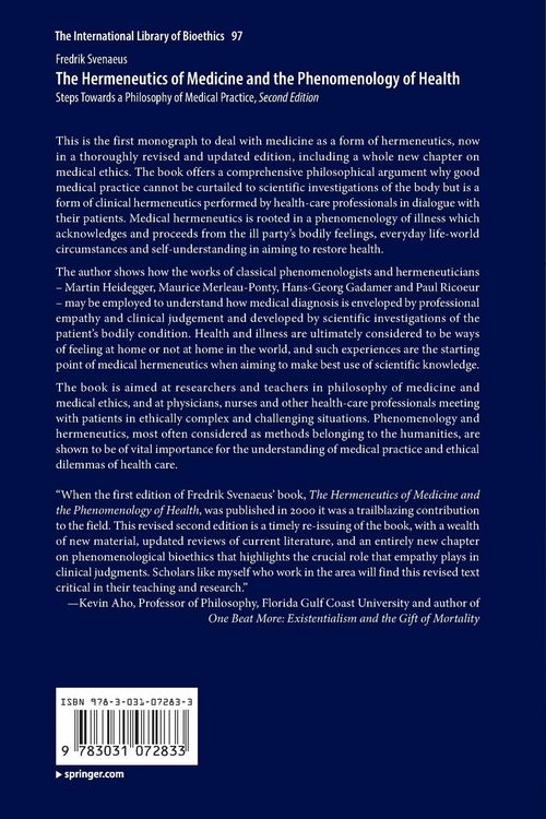 Produktbild: The Hermeneutics of Medicine and the Phenomenology of Health