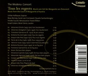Produktbild: The Modena Consort: Tous les regrets
