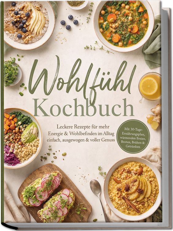 Produktbild: Wohlf&uuml;hl Kochbuch: Leckere Rezepte f&uuml;r mehr Energie & Wohlbefinden im Alltag &ndash; einfach, ausgewogen & voller Genuss. Mit 30-Tage-Ern&auml;hrungsplan, w&auml;rmenden Breien, Broten, Br&uuml;hen & Getr&auml;nken