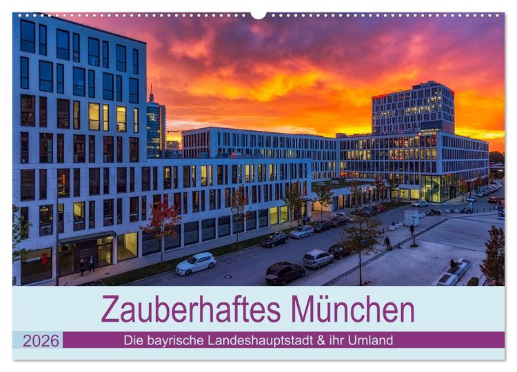 Produktbild: Bezauberndes M&uuml;nchen - Die bayrische Landeshauptstadt und ihr Umland. (Wandkalender 2026 DIN A2 quer), CALVENDO Monatskalender