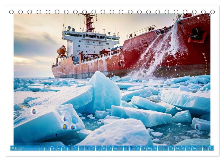 Produktbild: Eisbrecher in der Arktis (Tischkalender 2027 DIN A5 quer), CALVENDO Monatskalender