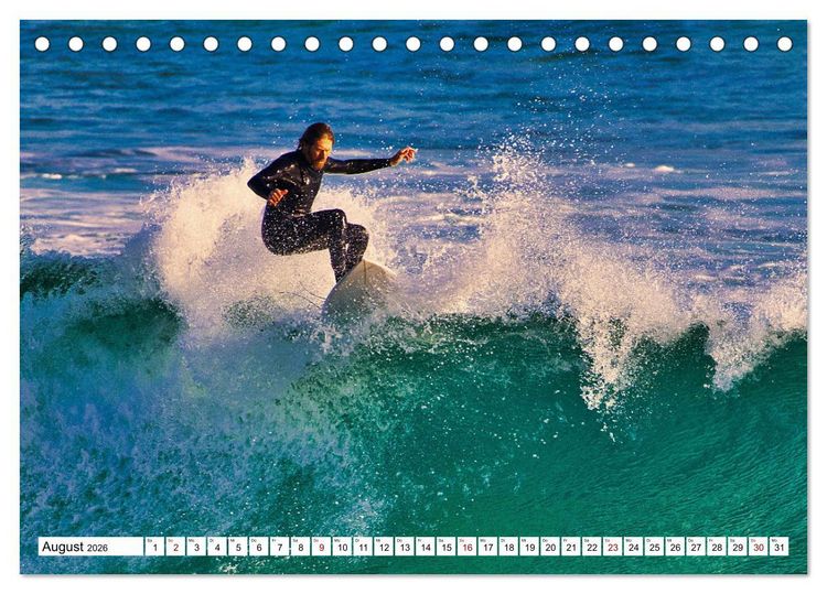 Produktbild: Spektakul&auml;res Wellen- und Windsurfen (Tischkalender 2026 DIN A5 quer), CALVENDO Monatskalender