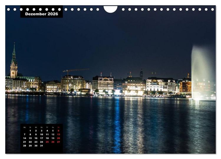 Produktbild: City Lights - Lichter der Nacht (Wandkalender 2026 DIN A4 quer), CALVENDO Monatskalender