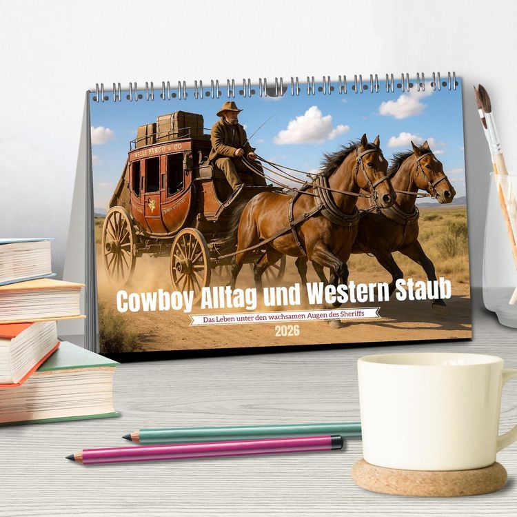 Produktbild: Cowboy Alltag und Western Staub (Tischkalender 2026 DIN A5 quer), CALVENDO Monatskalender
