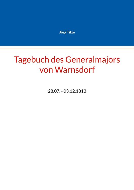 Produktbild: Tagebuch des Generalmajors von Warnsdorf