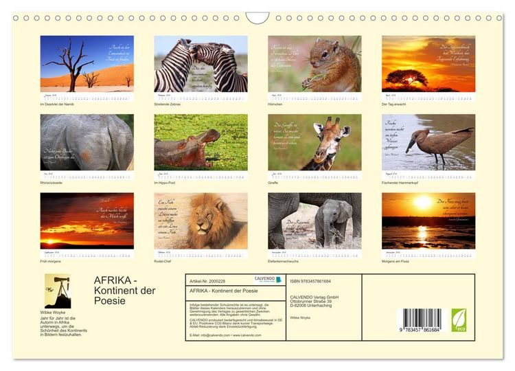 Produktbild: AFRIKA - Kontinent der Poesie (Wandkalender 2026 DIN A3 quer), CALVENDO Monatskalender