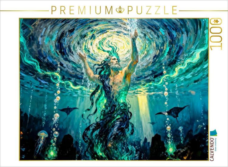 Produktbild: CALVENDO Puzzle Okeanos Griechischer Urtitan der unendlichen Meere | 1000 Teile Lege-Gr&ouml;&szlig;e 64x48cm Foto-Puzzle f&uuml;r gl&uuml;ckliche Stunden
