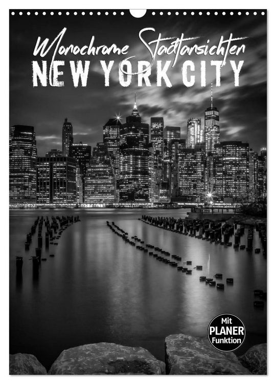 Produktbild: NEW YORK CITY Monochrome Stadtansichten (Wandkalender 2026 DIN A3 hoch), CALVENDO Monatskalender