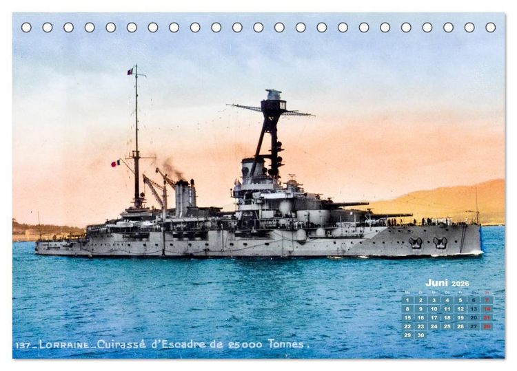 Produktbild: Fregatten, Kreuzer, Panzerschiffe &ndash; historische Karten von Kriegsschiffen (Tischkalender 2026 DIN A5 quer), CALVENDO Monatskalender
